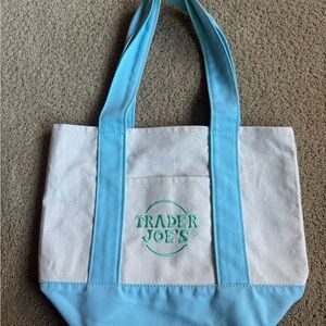 Trader Joe’s Mini Pastel Canvas Tote Bag – Blue